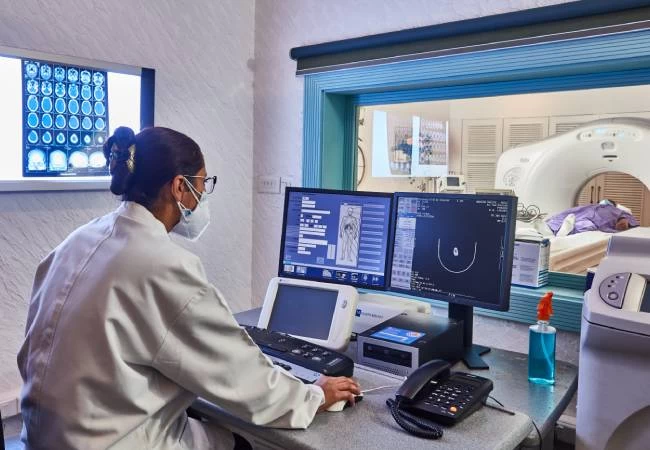 CT Guided Biopsy equipment at Mahajan Imaging & Labs